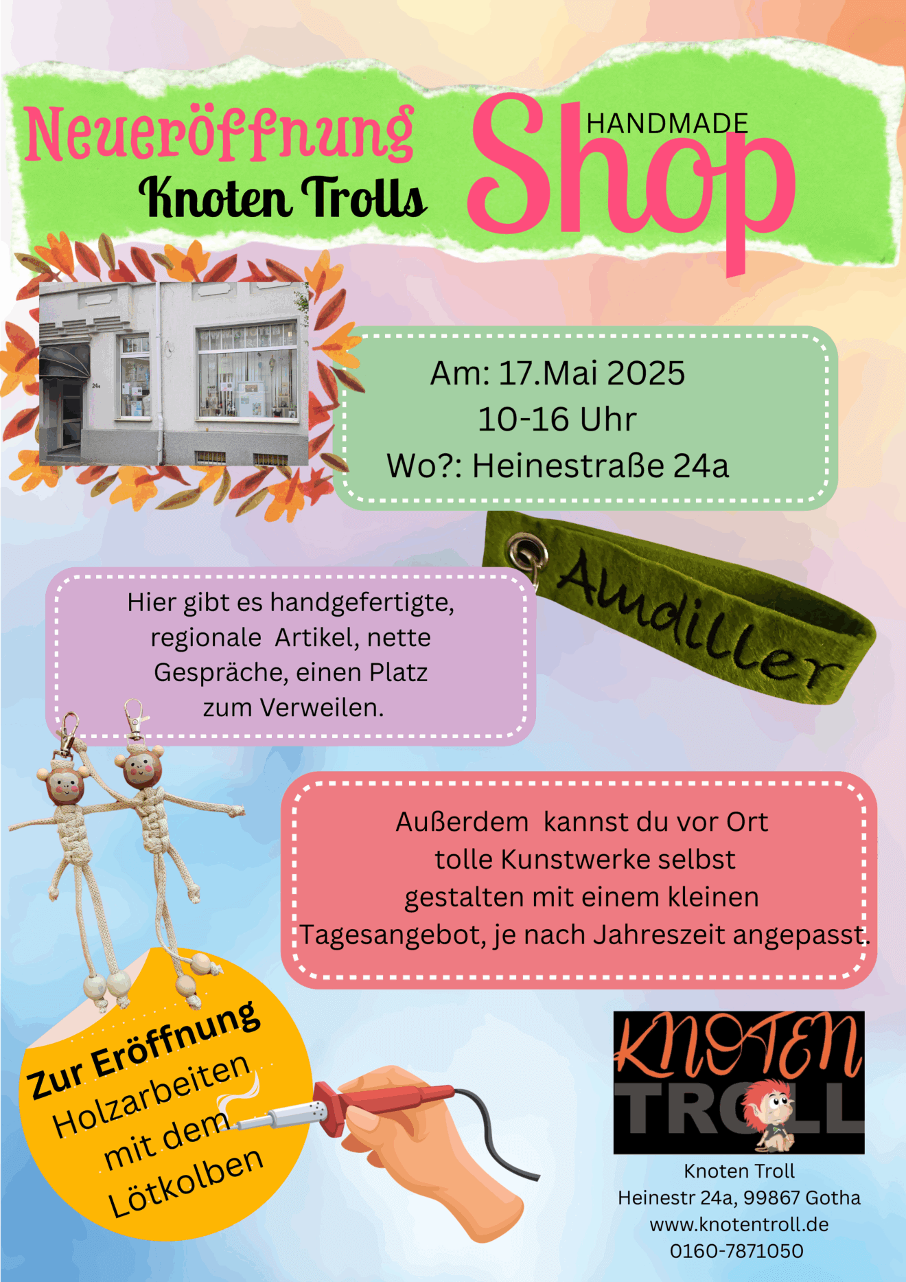 Einladung zur Eröffnung des Knoten Troll Handmade Shops